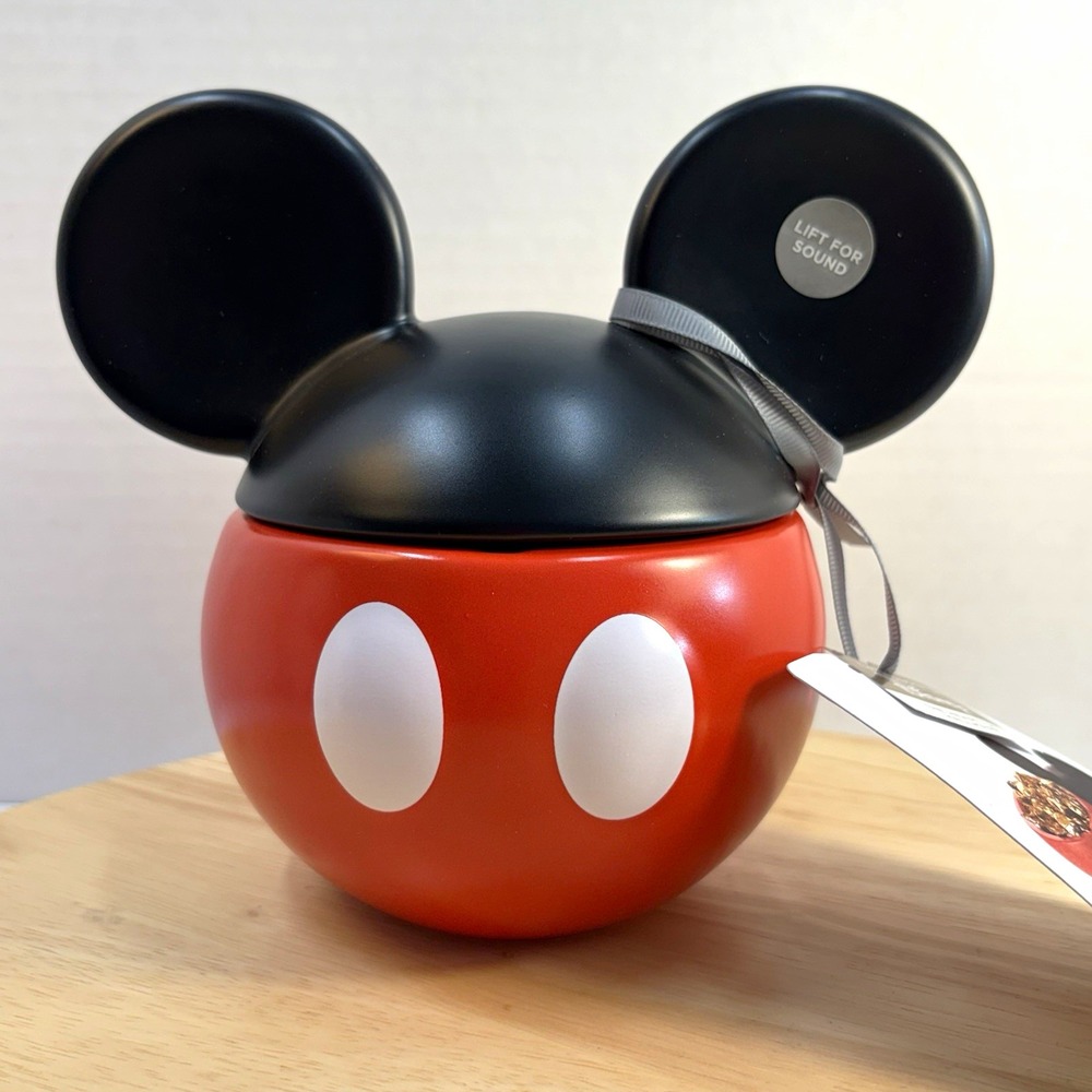 Hallmark Disney Mickey Mouse Treat Cookie Jar with Sound Red Black DYG2107 NWT